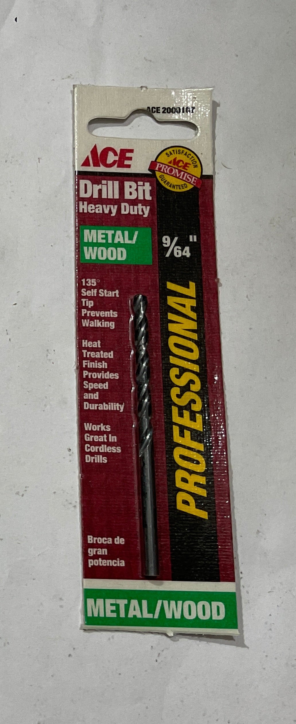 Ace 9/64" x 2-7/8" HD Drill bit for Metal/Wood #2000107 USA