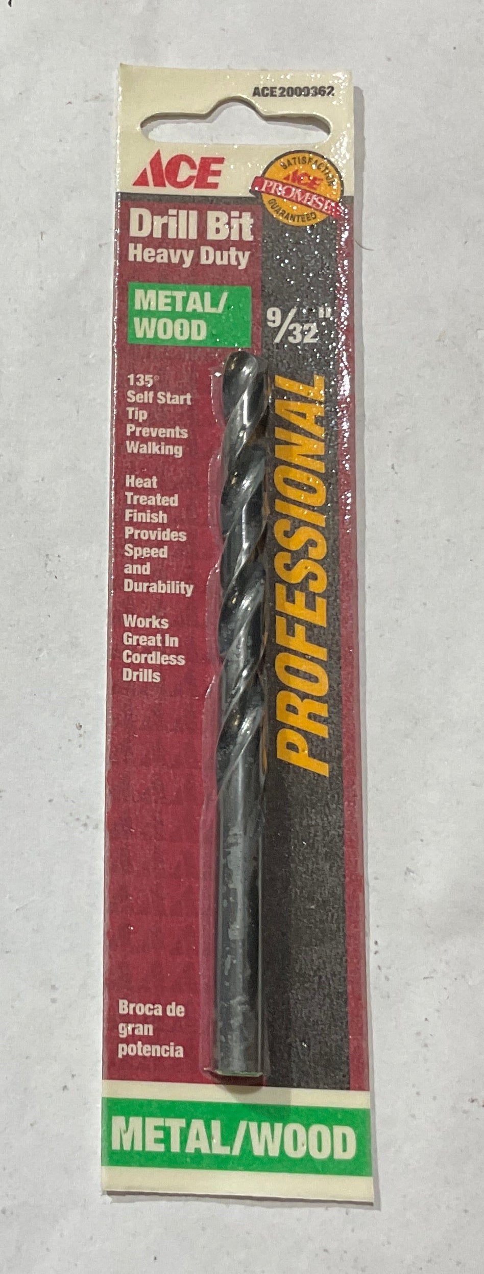 Ace 9/32" x 4" HD Drill Bit for Metal/Wood USA/China 2000362