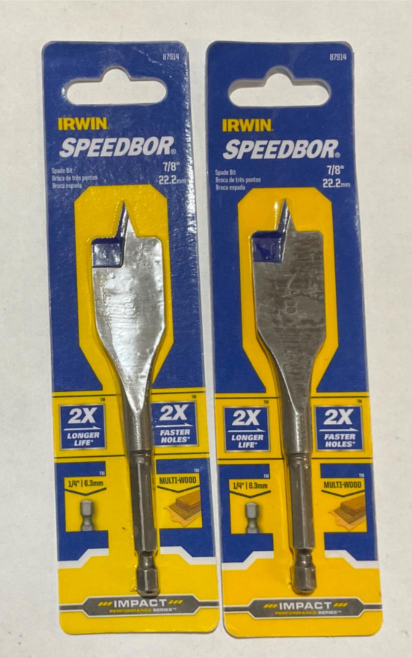 Irwin 87914 7/8" Spade bit 2pks #I-54