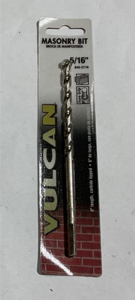 Vulcan 845-2716 5/16" x 6" Carbide tipped masonry bit