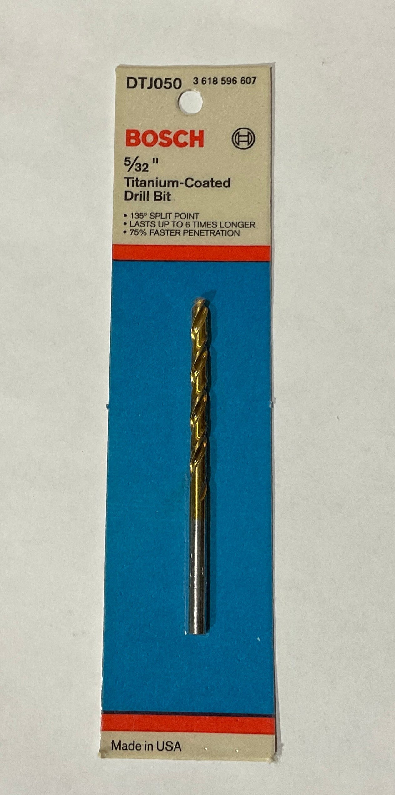 Bosch 5/32" x 3-1/8" Titanium -coated drill bit DTJ050 USA