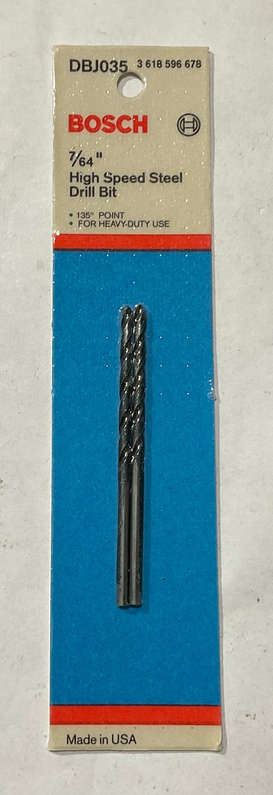 Bosch 7/64" x 2-3/4" HSS drill bit 2pk DBJ035 USA