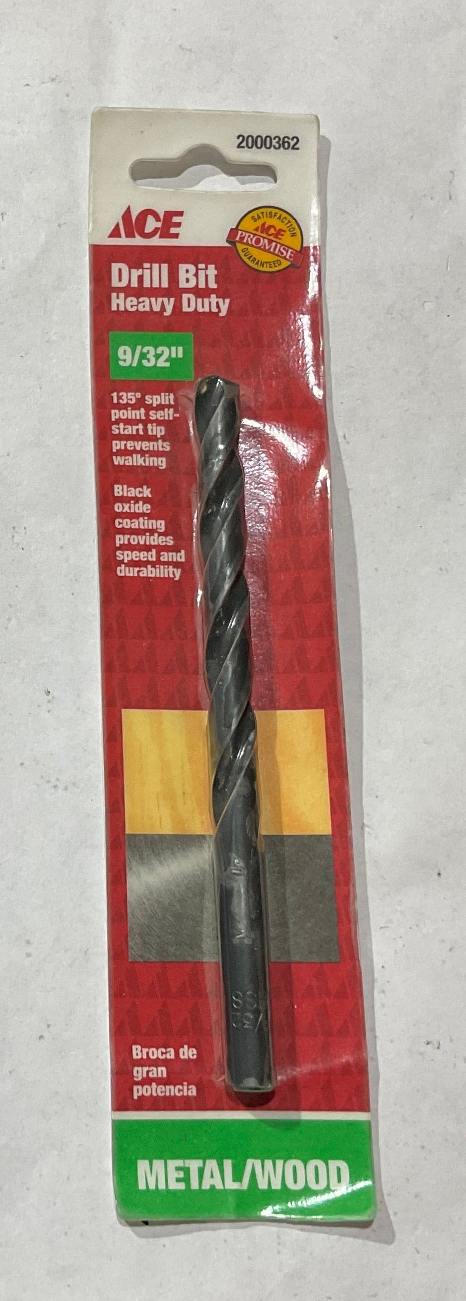 Ace 9/32" x 4" HD Drill Bit for Metal/Wood USA/China 2000362