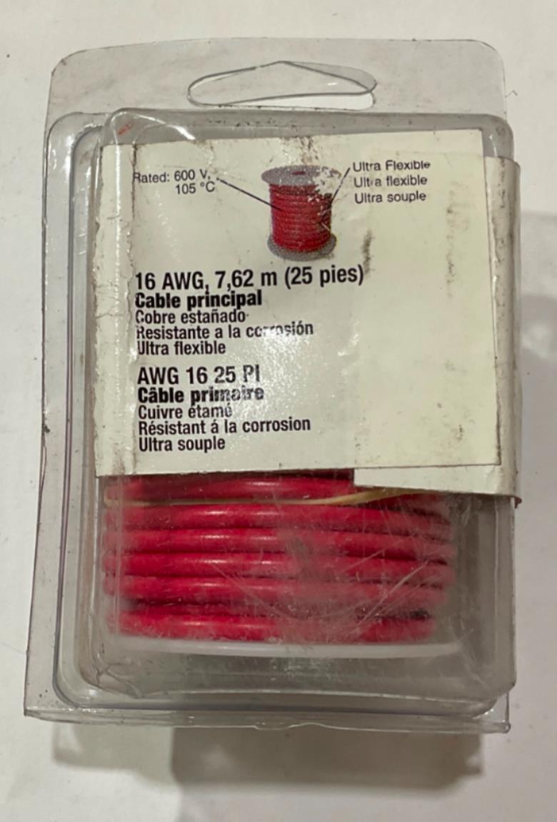 Gardner Bender 16 AWG 25' Red Tin Plated Copper Primary Wire AMW-326 USA
