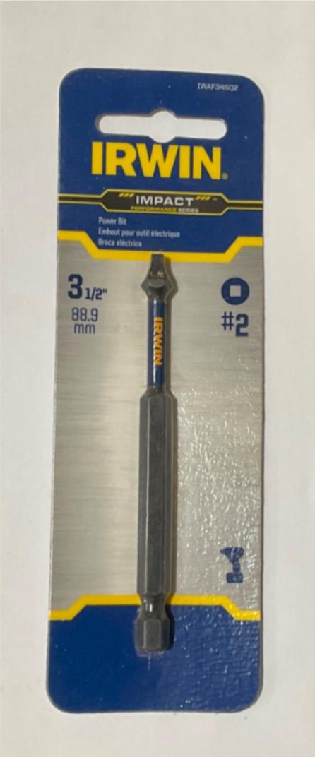 Irwin IWAF34SQ2 3-1/2" #2 Square impact Power bit #IR-3