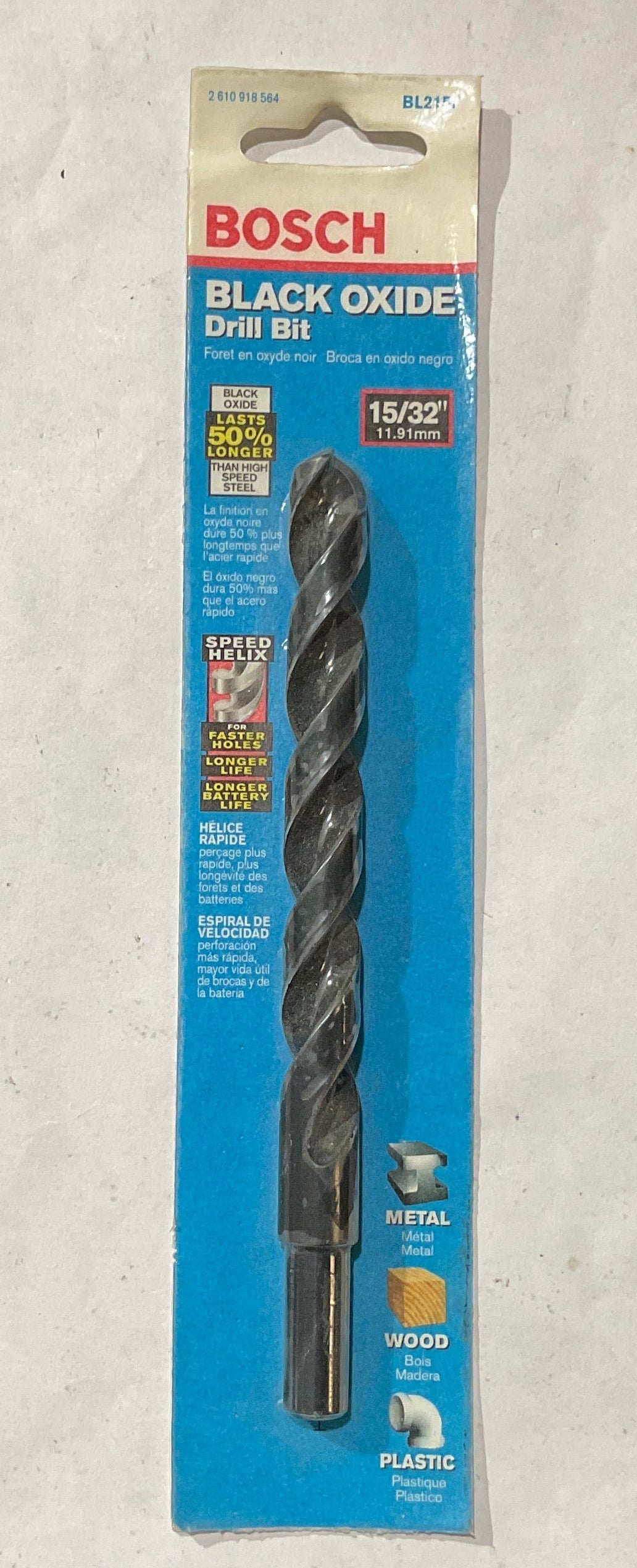Bosch 15/32" x 5-3/4" Black Oxide drill bit BL2157
