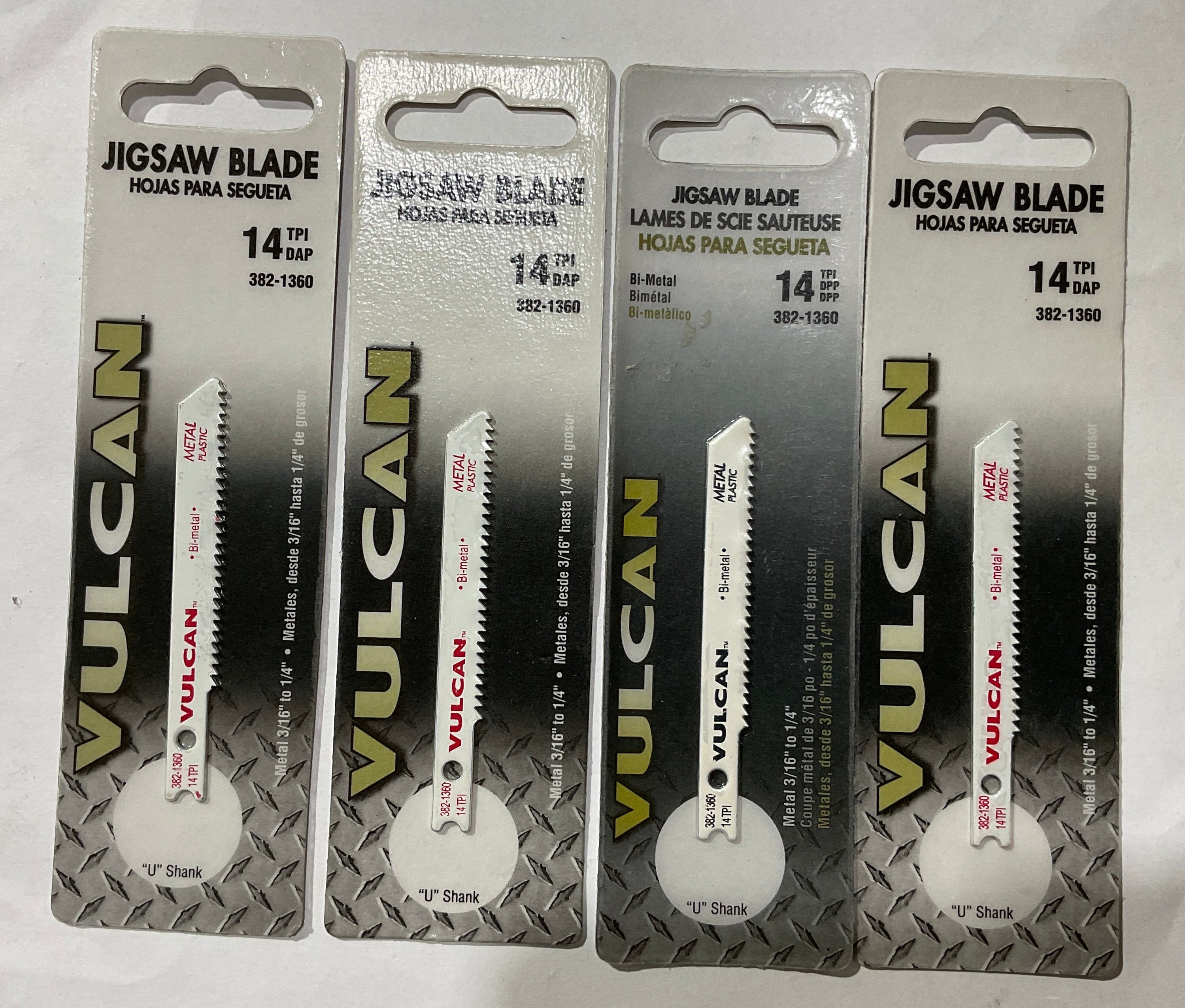 Vulcan 382-1360 2-3/4" U-shank, 14 TPI Metal/Plastic jigsaw blade 4pcs