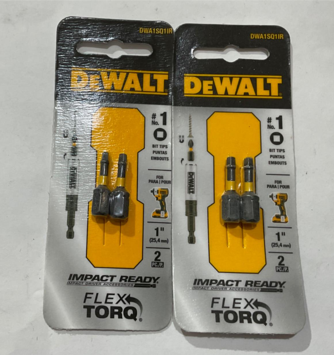 DeWalt DWA1SQ1IR #1 Square 2-2pks FlexTorq Bit Tips #I-46