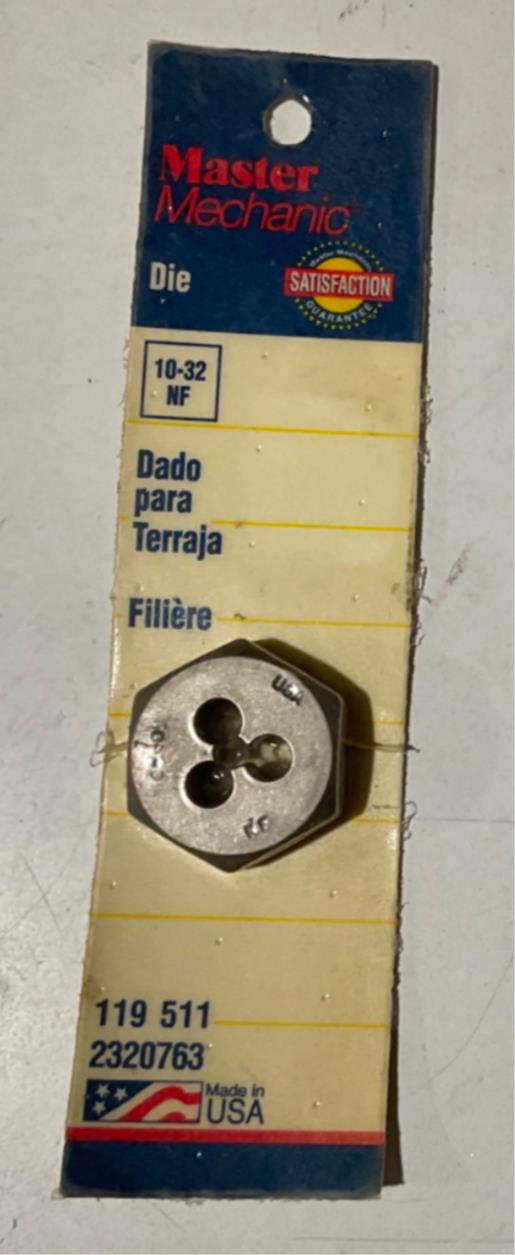 Master Mechanic 119 511 10-32 NF Die USA