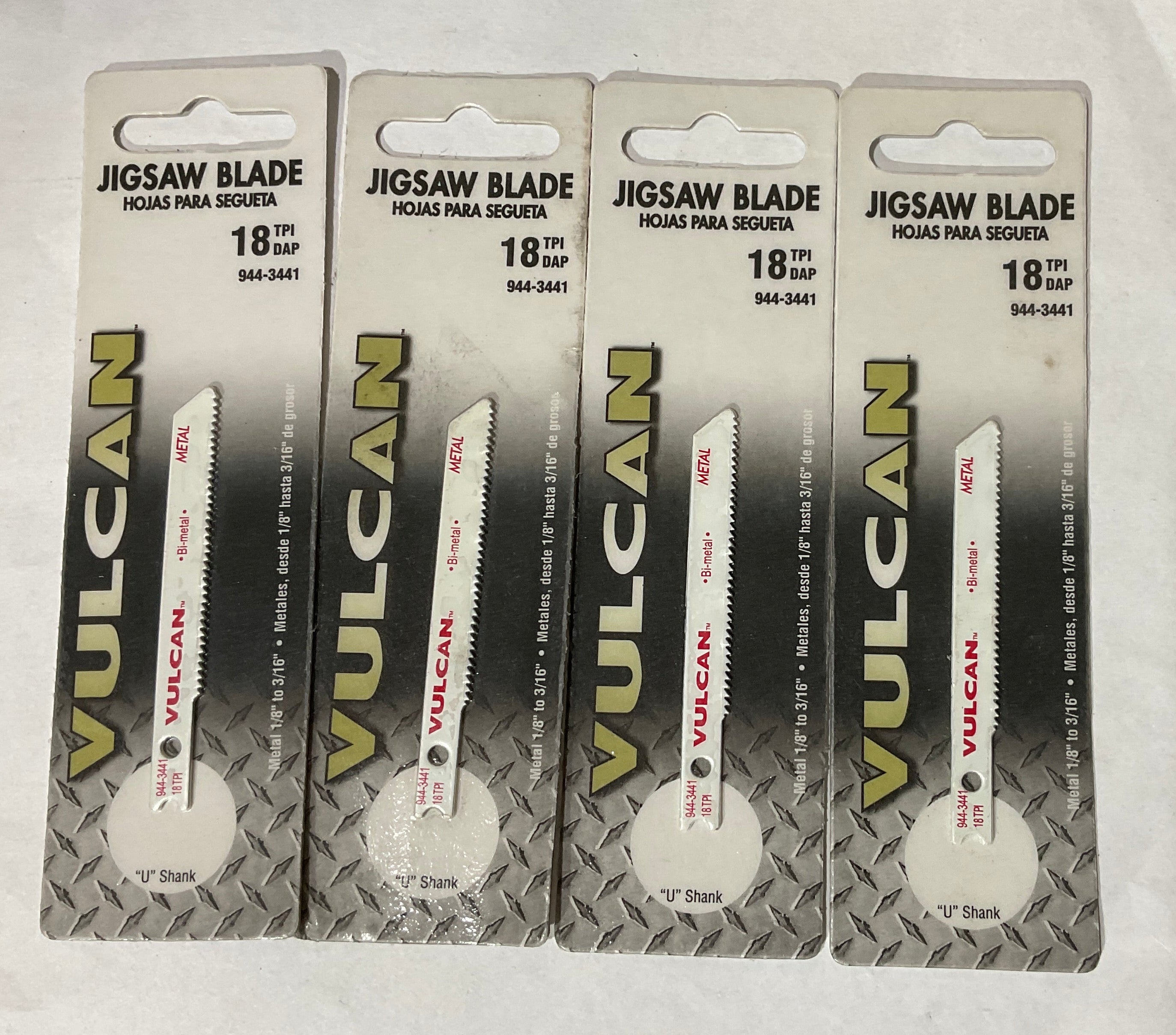 Vulcan 944-3441 2-3/4" U-shank Bi-metal 18 TPI jigsaw blades 4pcs