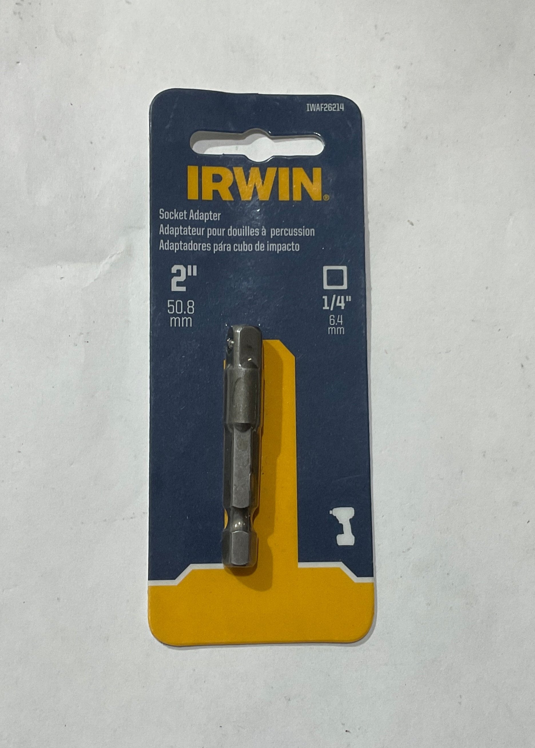 Irwin IWAF26214 1/4" Square 2" Socket Adapter #I-95