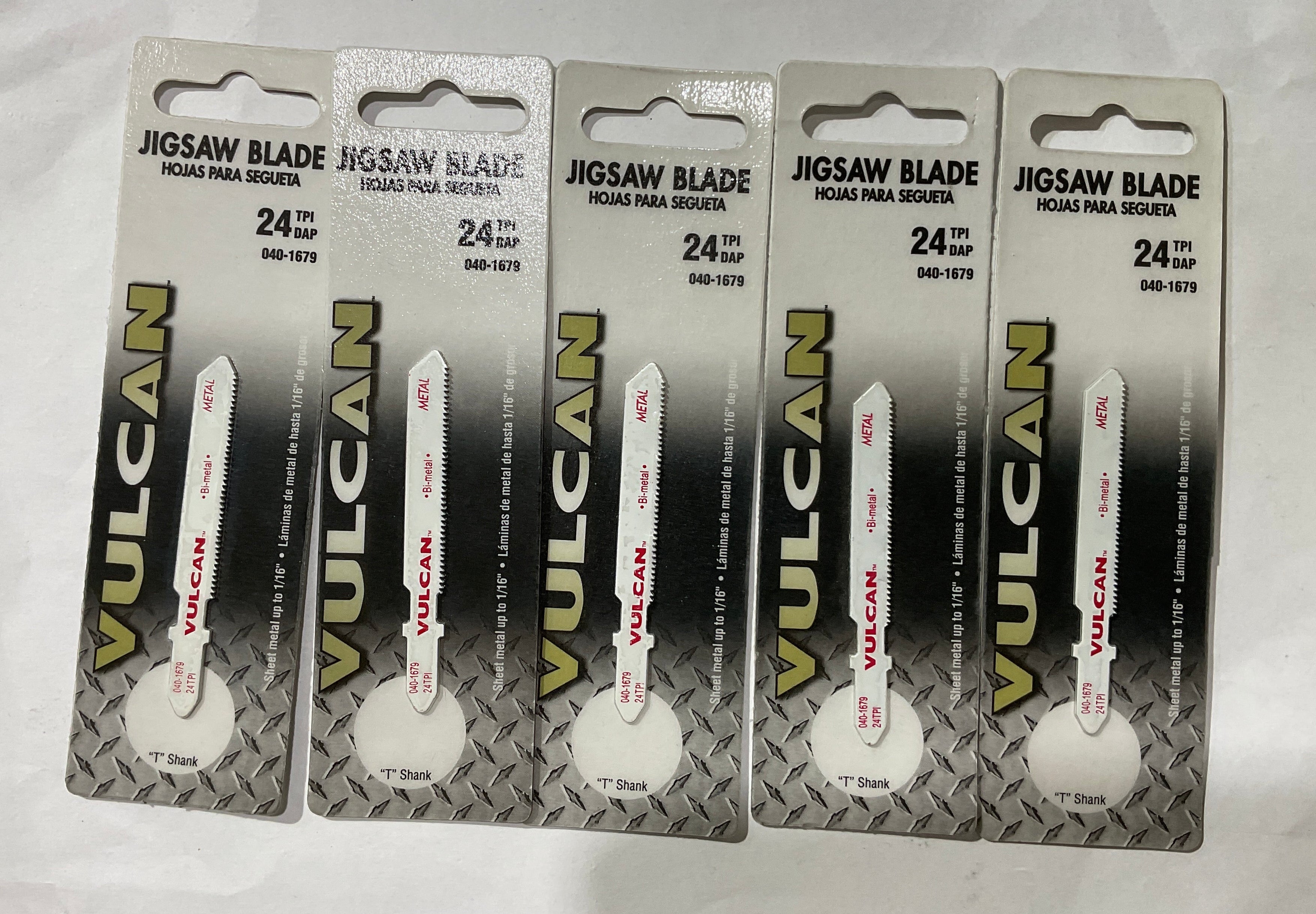 Vulcan 040-1679 2-3/4" T-Shank 24 TPI Bi-Metal jigsaw blades 5pks