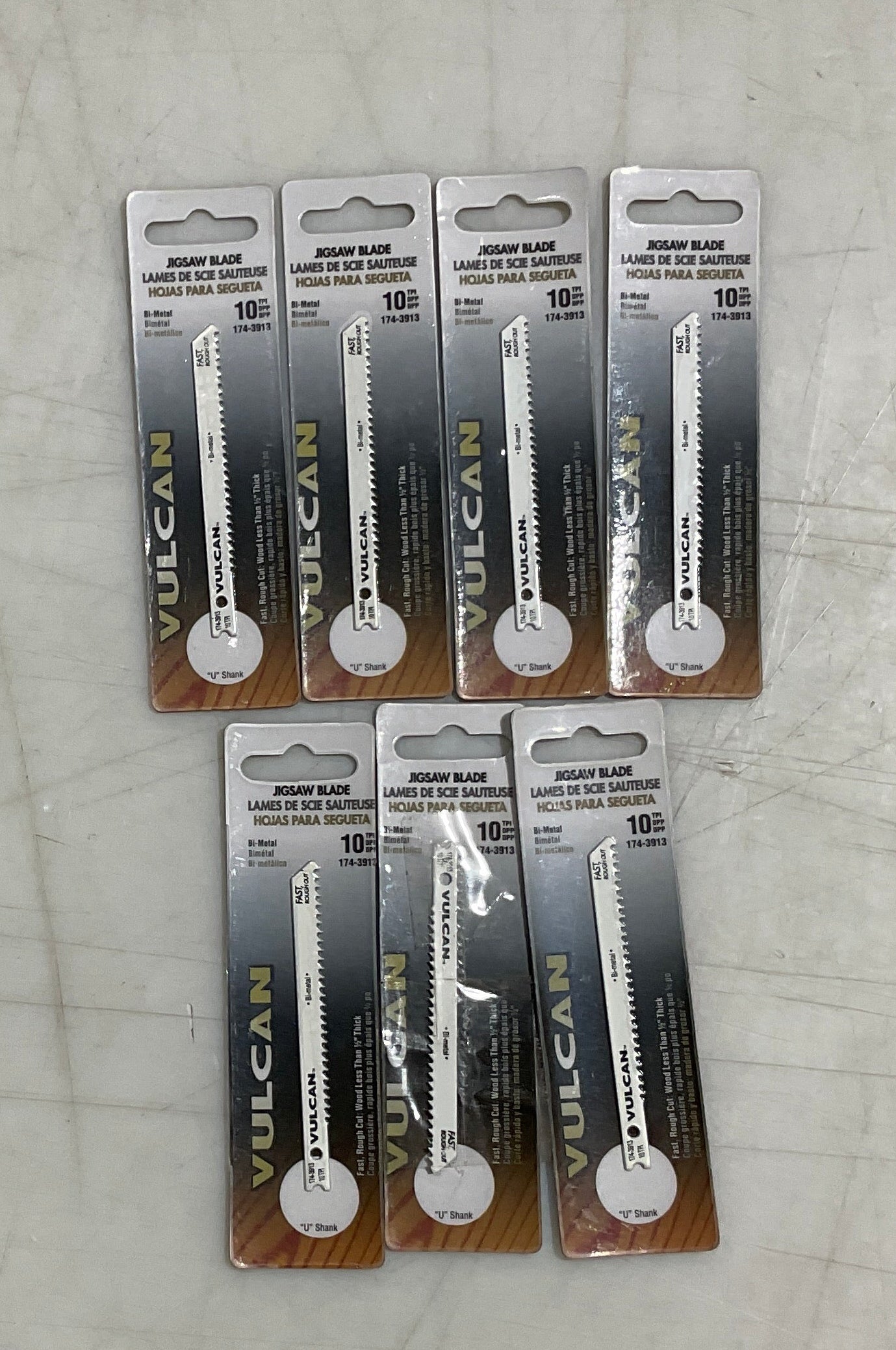Vulcan 174-3913 3.5" 10 tpi U-shank bi-metal jigsaw blades 7pcs