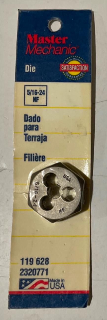 Master Mechanic 119 628 5/16"-24 NF Die