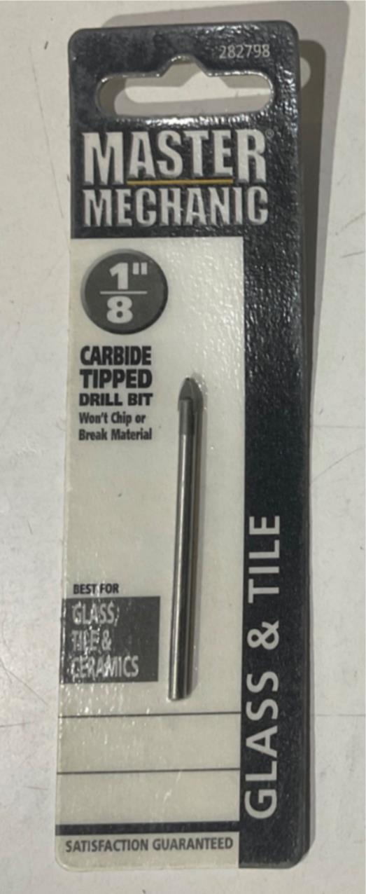 Master Mechanic 282798 1/8" Carbide Tip Glass & Tile Bit
