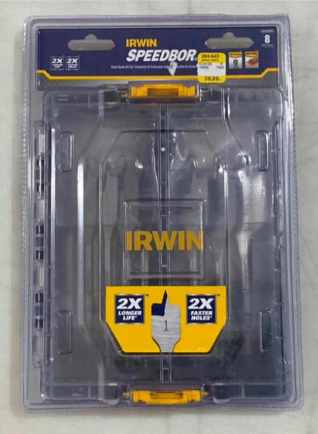 Irwin SpeedBor IWAX128PC 8pc Wood spade bit set #B8