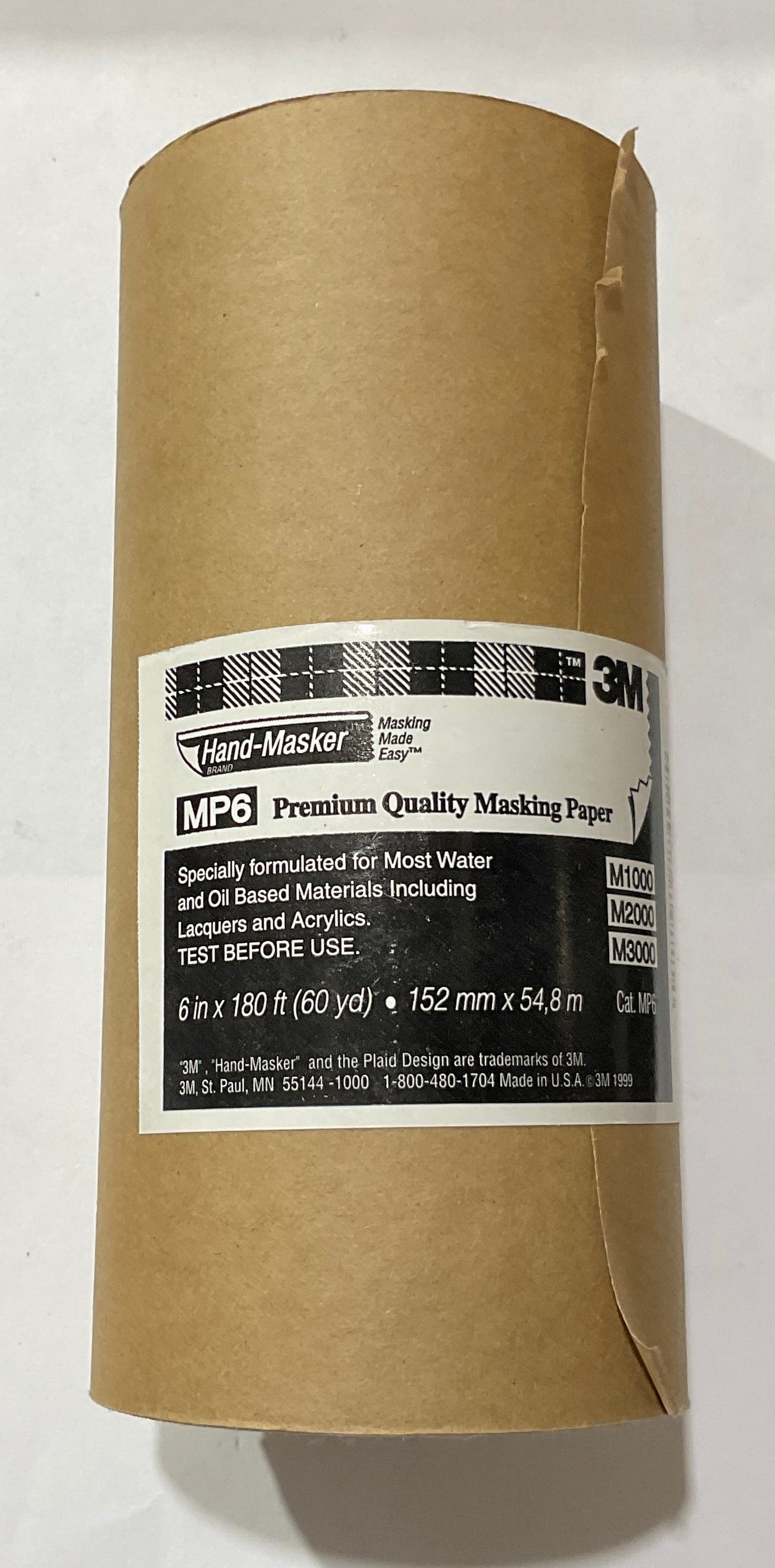 3M Hand-Masker MP6 6" x 180 ft Premium Quality Masking Paper USA