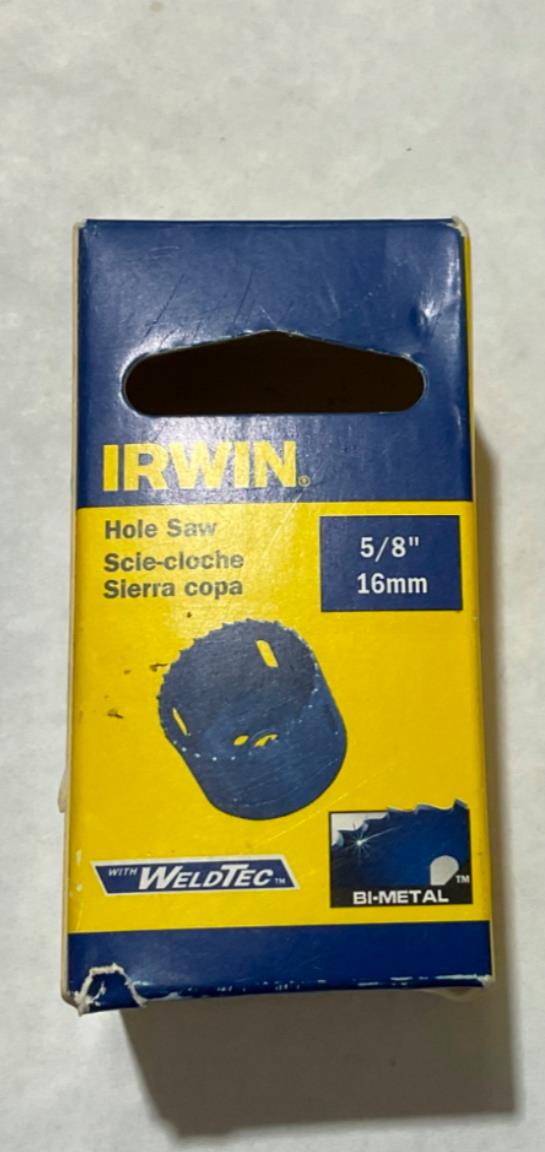 Irwin 373058BX 5/8 Bi-Metal Hole Saw & 3/8 Arbor #I-9