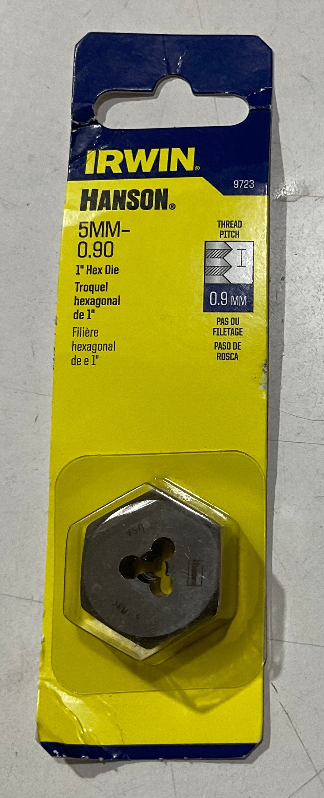 Irwin 5mm - 0.90 1" Hex Die 9723 USA #I-37