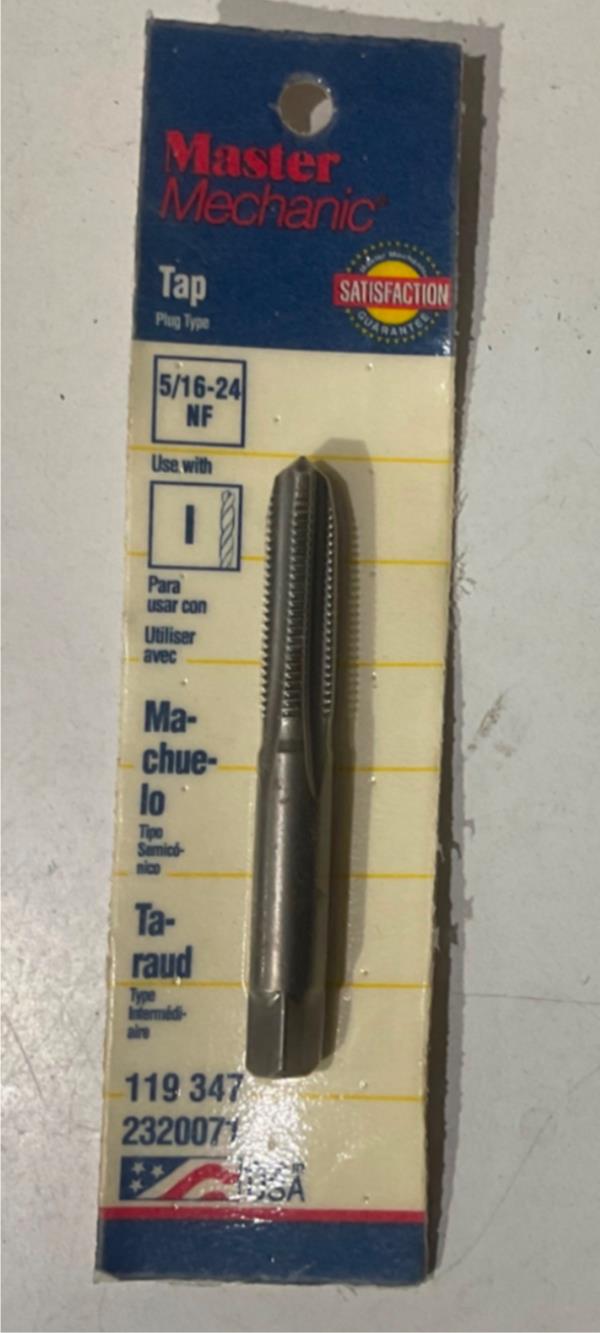 Master Mechanic 119 347 5/16"-24 NF Plug Type Tap USA