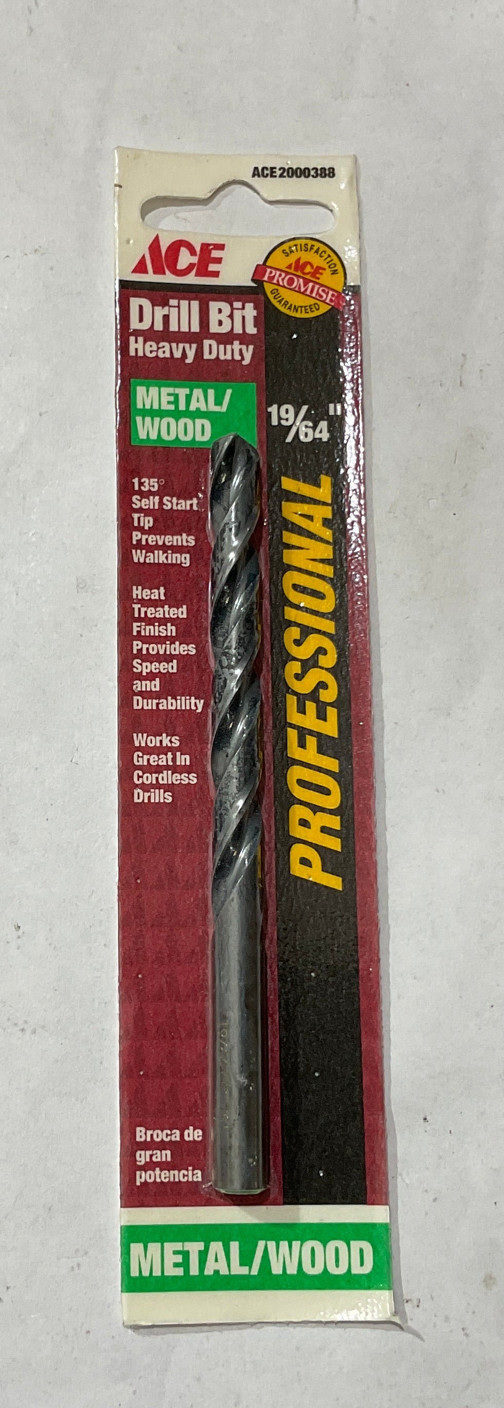 Ace 19/64" x 4-3/8" HD Metal/Wood drill bit 2000388 USA