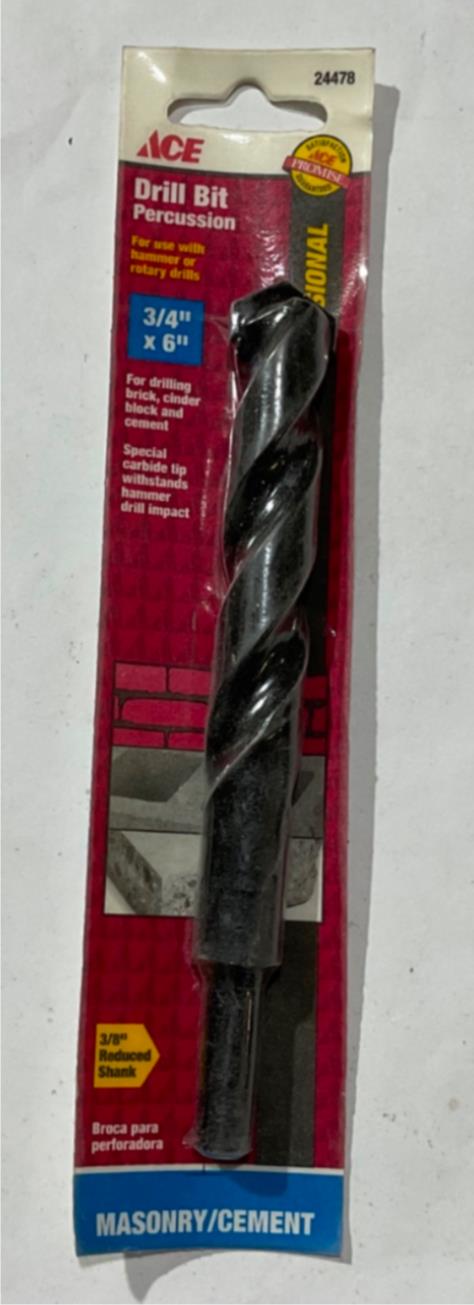 Ace ACE/24478 3/4" x 6" Carbide tipped Masonry percussion drill bit