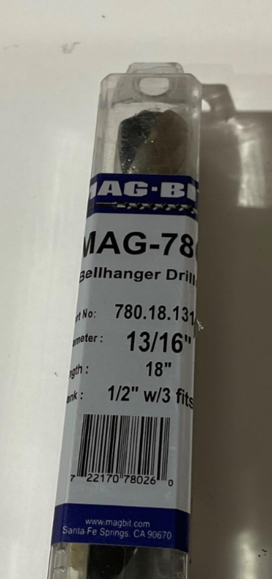 Mag-Bit 780.18.1316 13/16" x 18" Bell Hanger drill bit M3