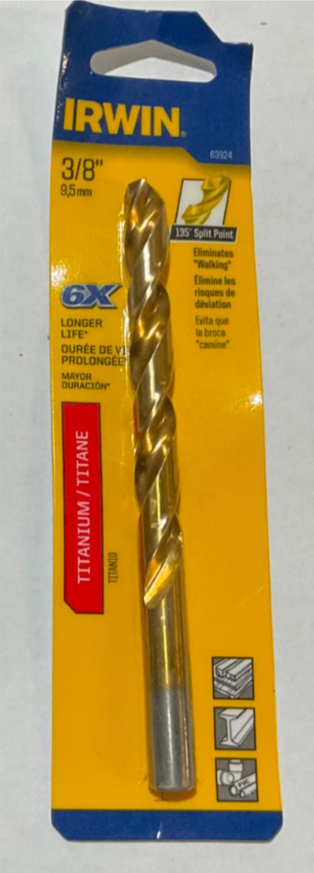 Irwin 63924 3/8" 5"L Titanium Drill bit #I-31