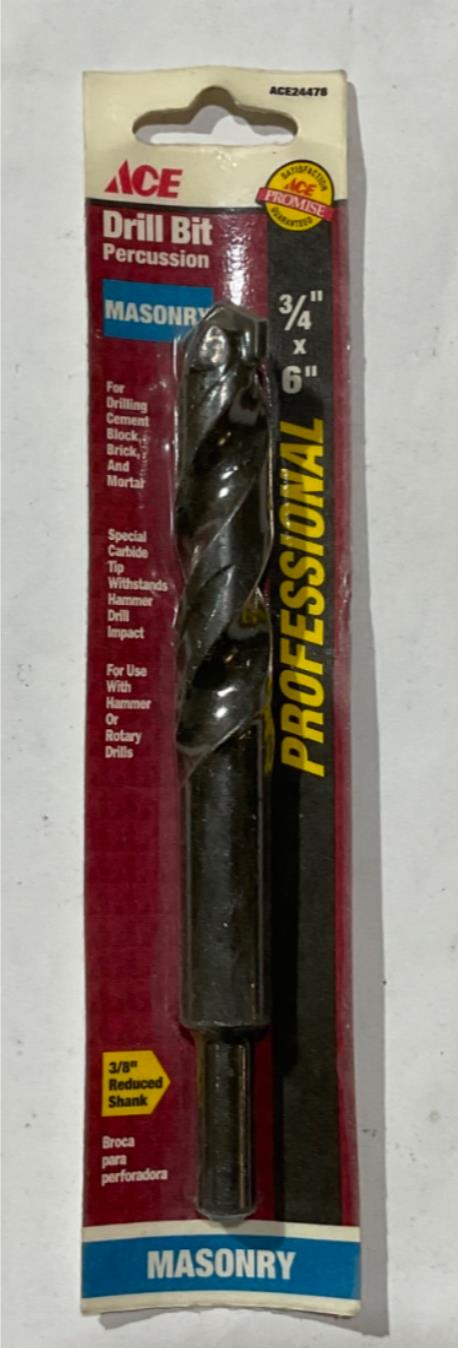 Ace ACE/24478 3/4" x 6" Carbide tipped Masonry percussion drill bit