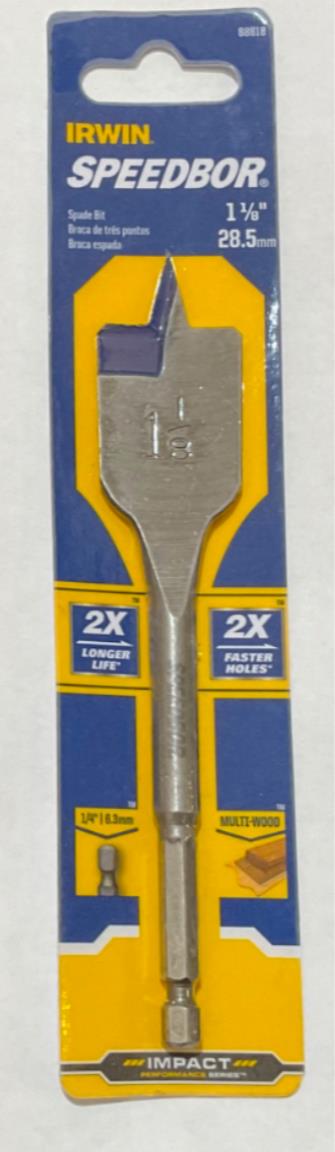 Irwin 88818 1-1/8" Multi-wood spade bit #I-22