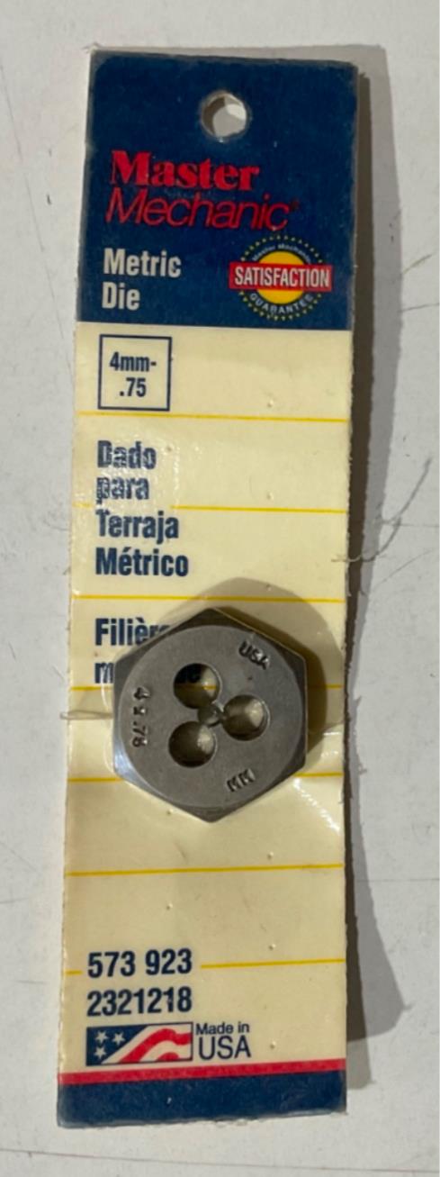 Master Mechanic 573 923 4mm -.75 Metric Die USA