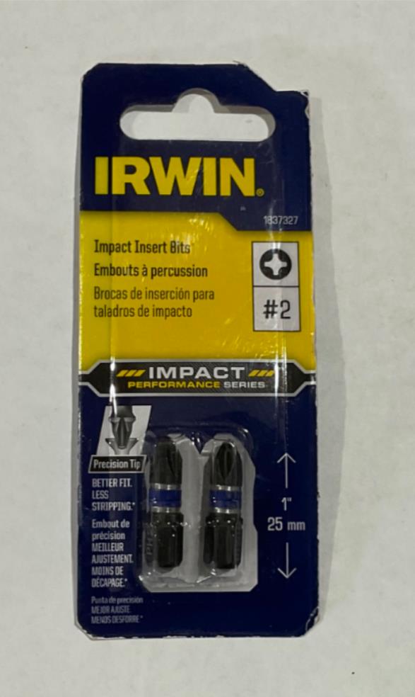 Irwin 1837327 #2 Phillips 1" Impact Insert Bits #I-3