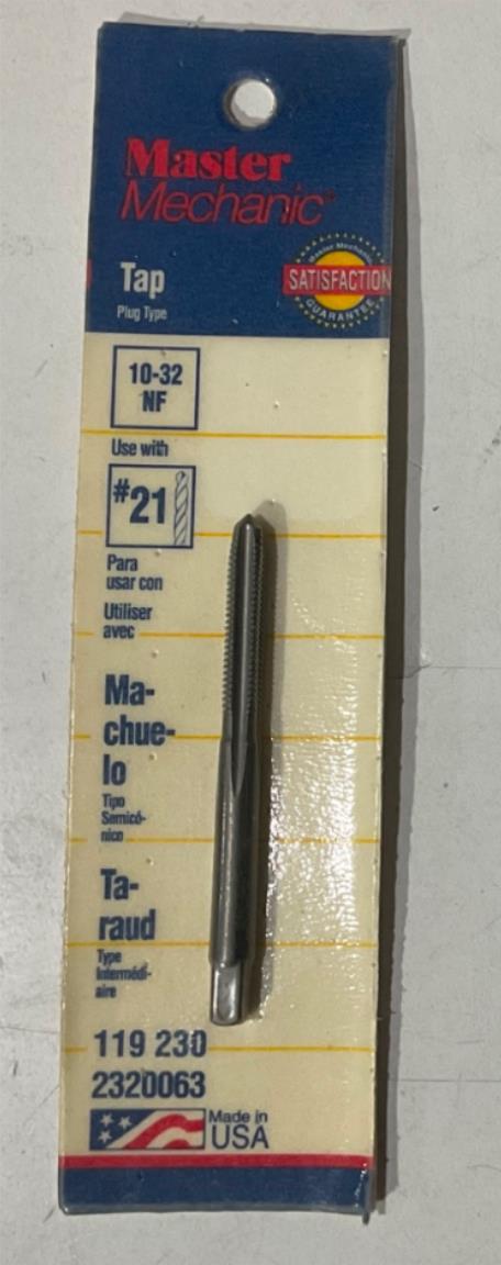 Master Mechanic 119 230 10-32 NF Plug Type Tap USA