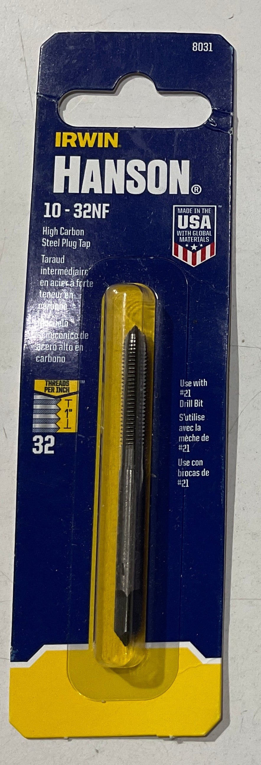 Irwin 10 - 32NF High Carbon Steel Plug Tap 8031 #I-102