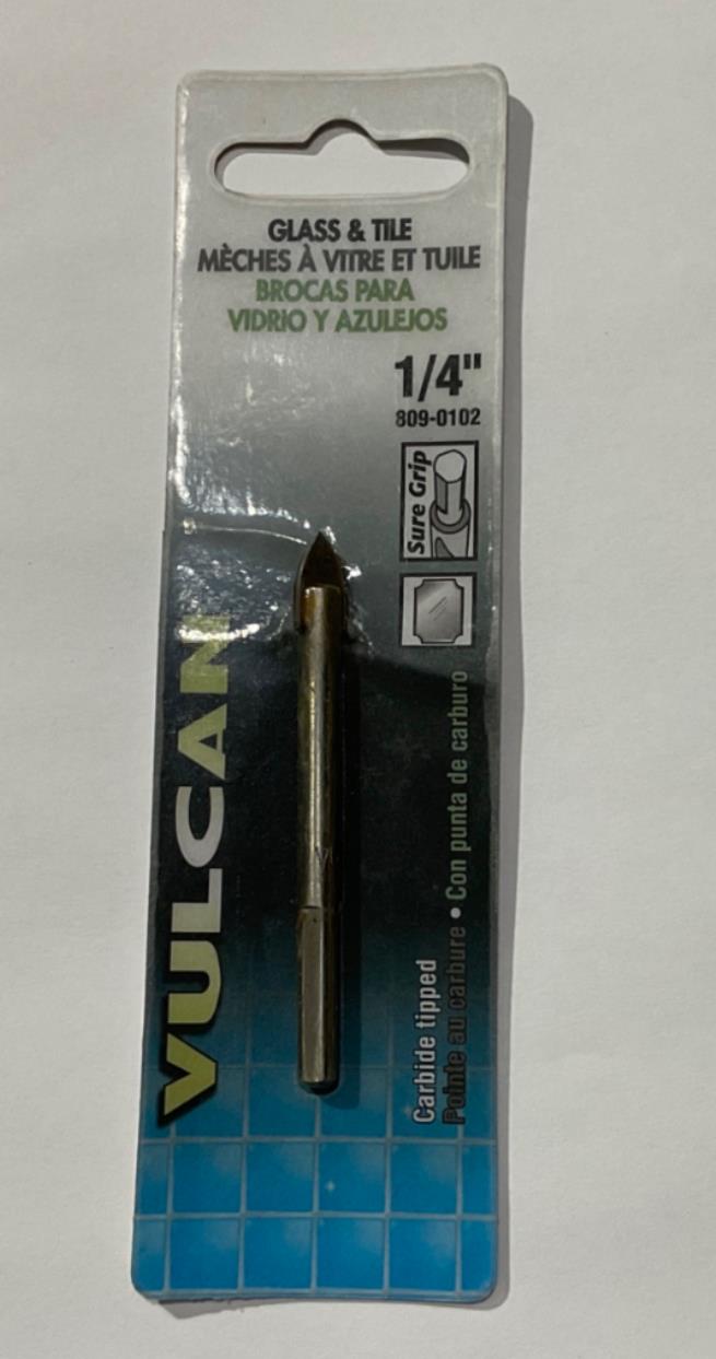 Vulcan 809-0102 1/4" Glass & Tile carbide tipped drill bit