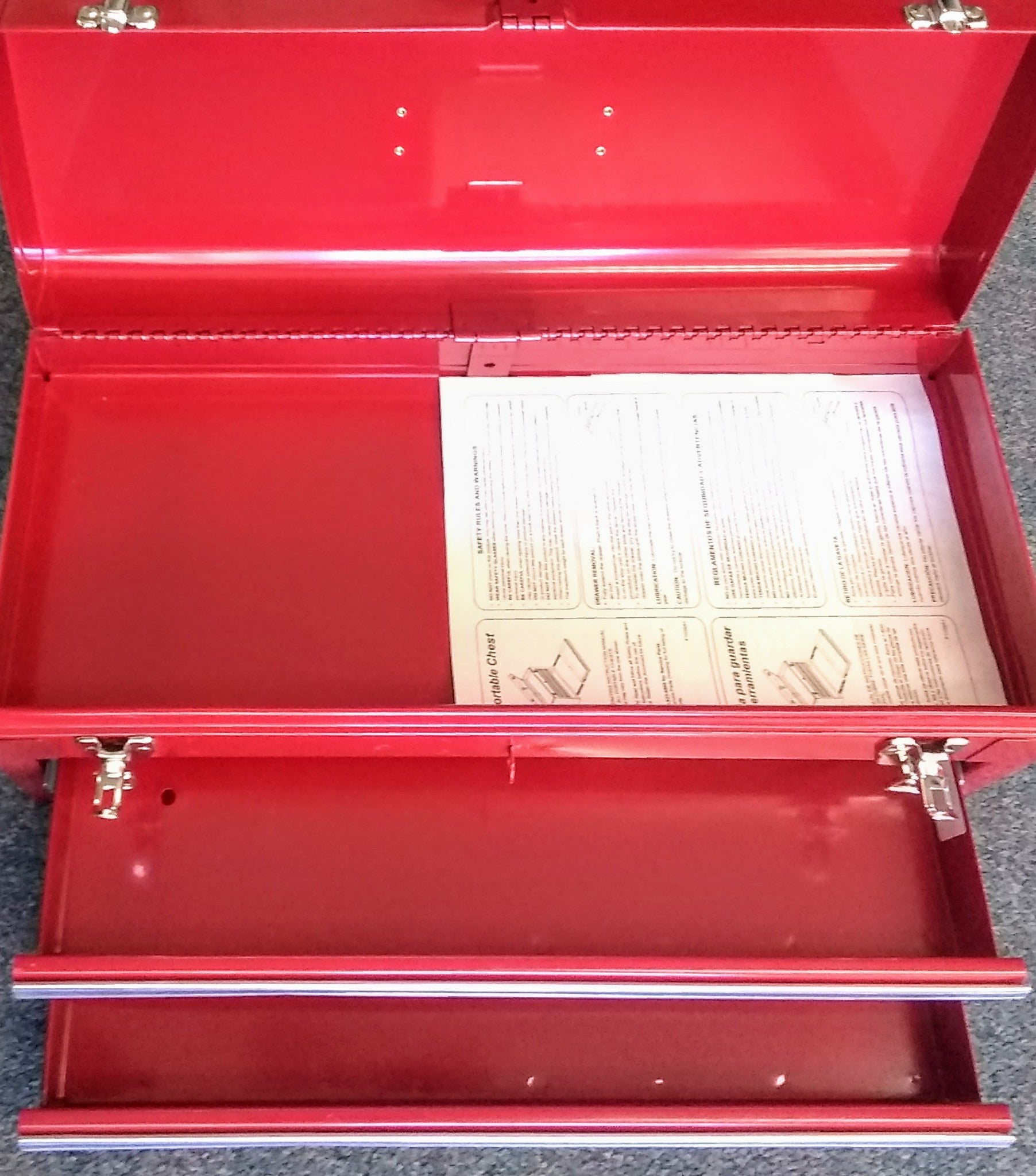 Waterloo PCH2020 20-1/2 L x 8-1/2 W x 9-1/2 High Red 2 Drawer Metal Tool Box
