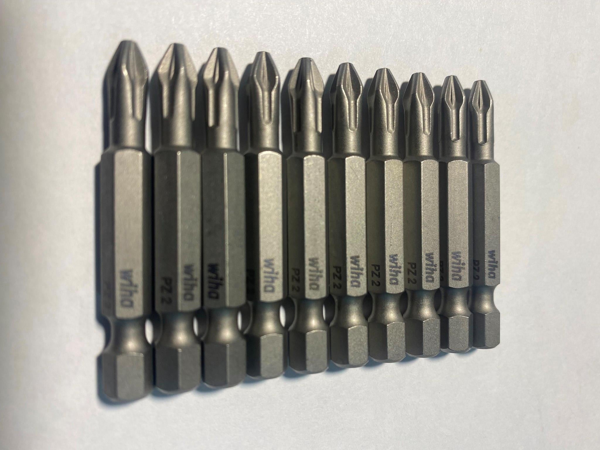 Wiha 74212 PoziDriv Power Screw Bit #2 x 50mm Pack of 10