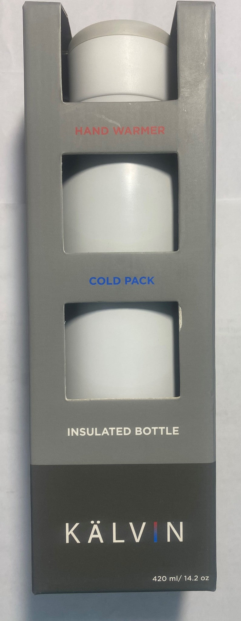 Kalvin 00851 Insulated Water Bottle, White, 14.2 oz (420ml)
