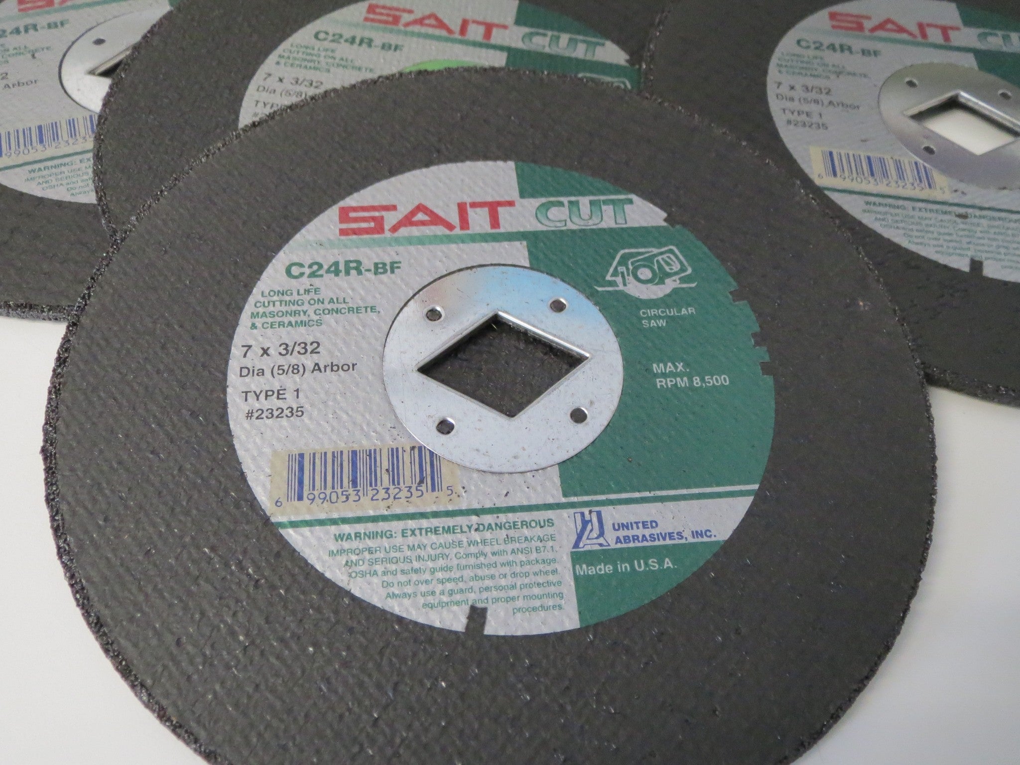 Sait 23235 7" x 3/32" x 5/8" Type 1 Masonry / Concrete Cutting Wheel 5pcs USA