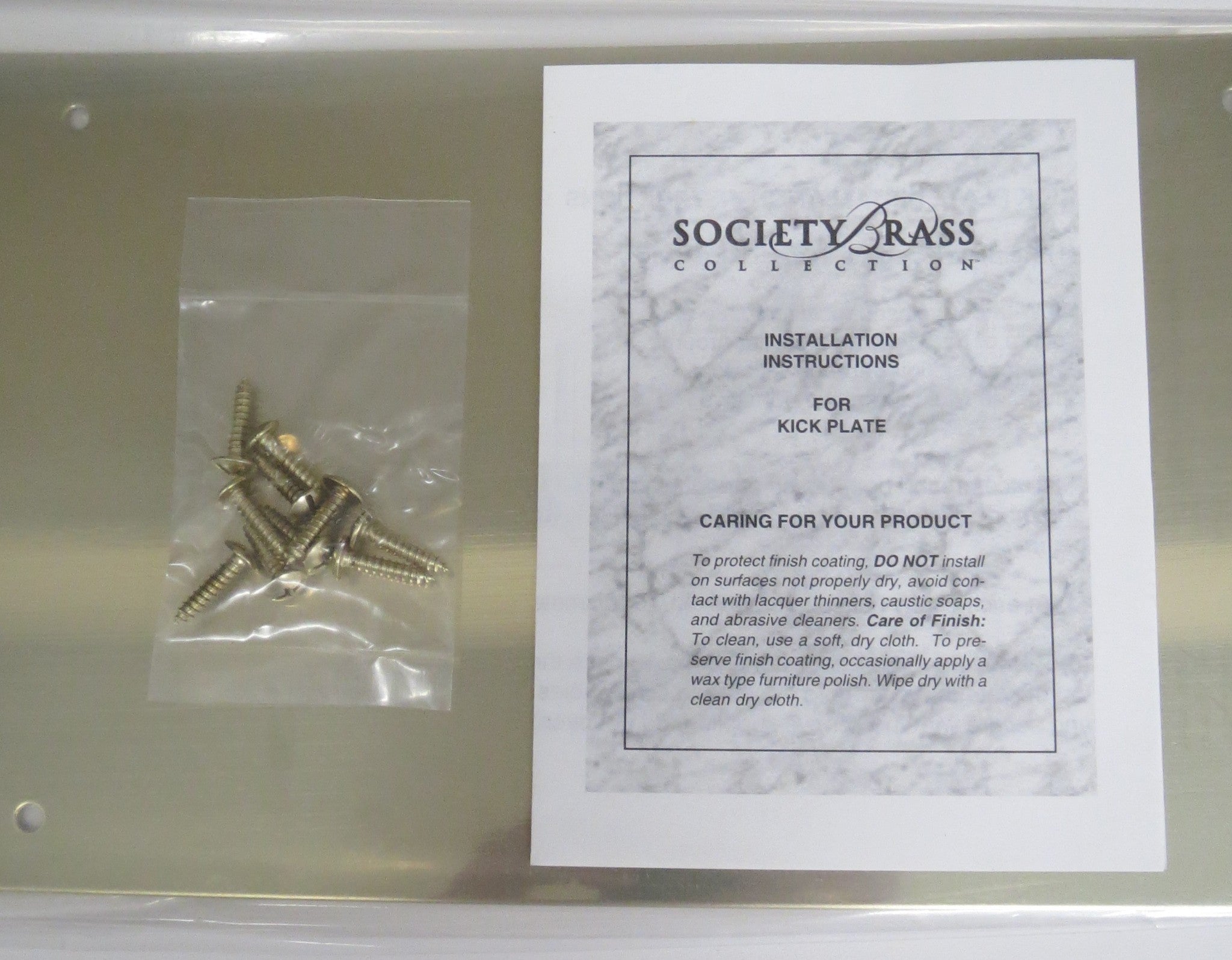Kwikset Society Brass 90610-009 Bright Brass Color 8" x 34" Kick Plate
