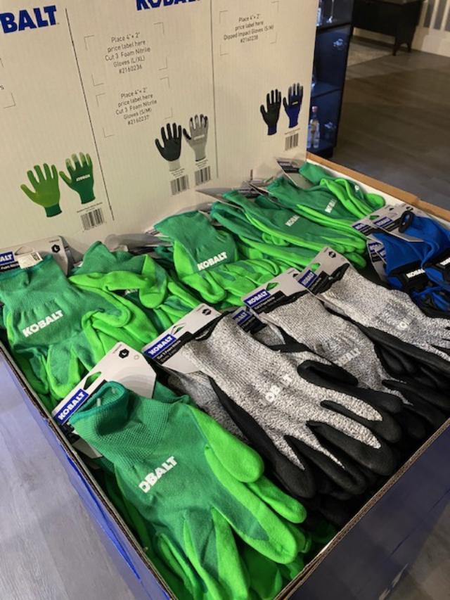 Kobalt 54 Pairs Of Gloves With Merchandiser S/M L /XL Cut3 Foam Nitrile