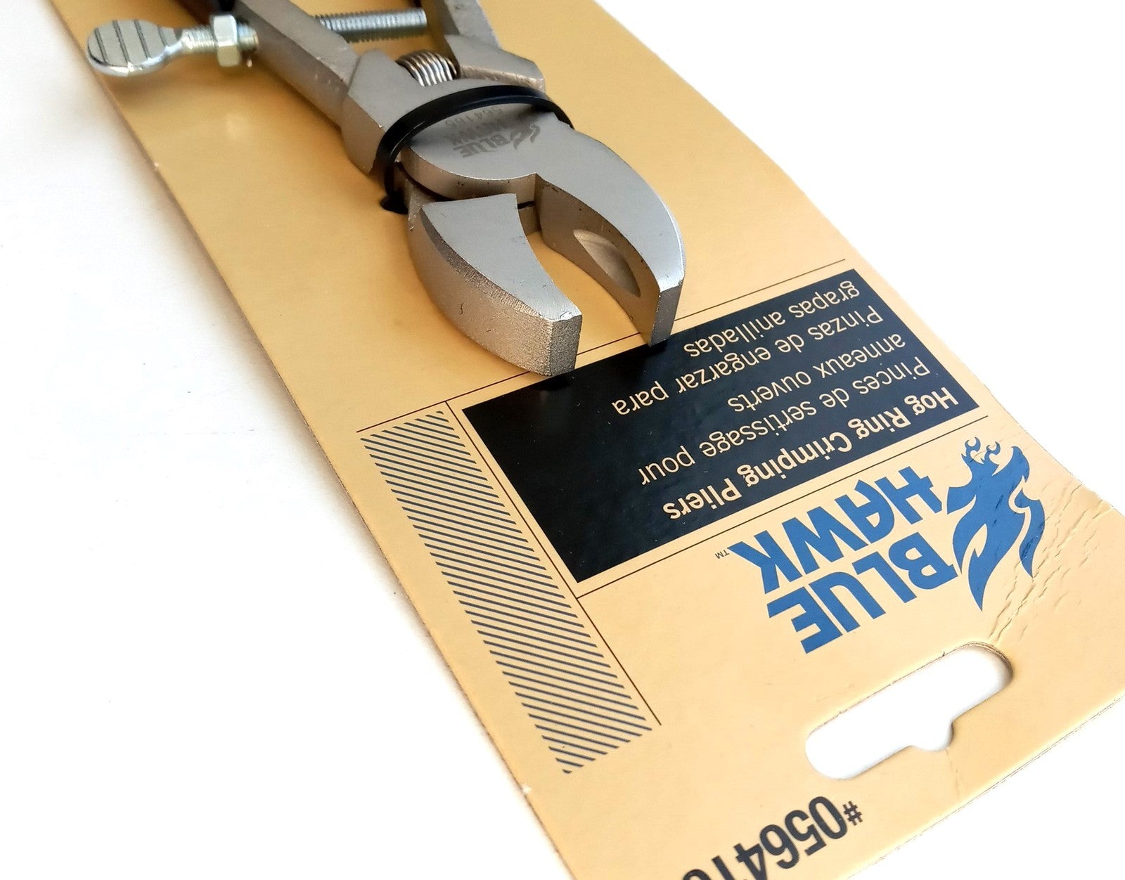 Blue Hawk Hog Ring Pliers 8" Gray/Steel Rubber Grips For Chain Link 0564165