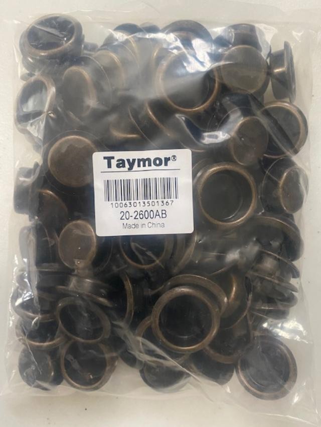 Taymor 3/4" Finger Pull Door Pull Snap-in 100pcs. Antique Brass 20-2600AB