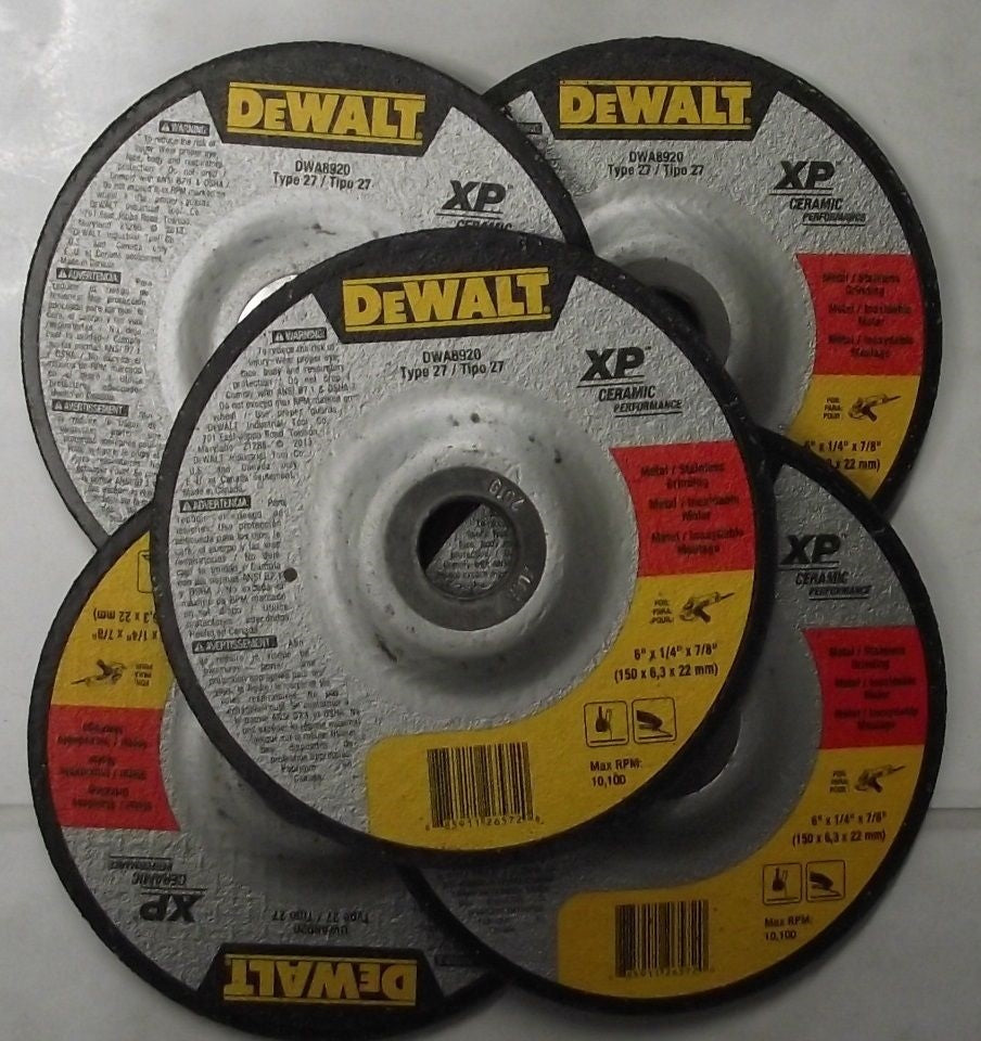 DEWALT 6" x 1/4" x 7/8 Stainless & Metal Ceramic Grinding Wheel DWA8920 5pcs