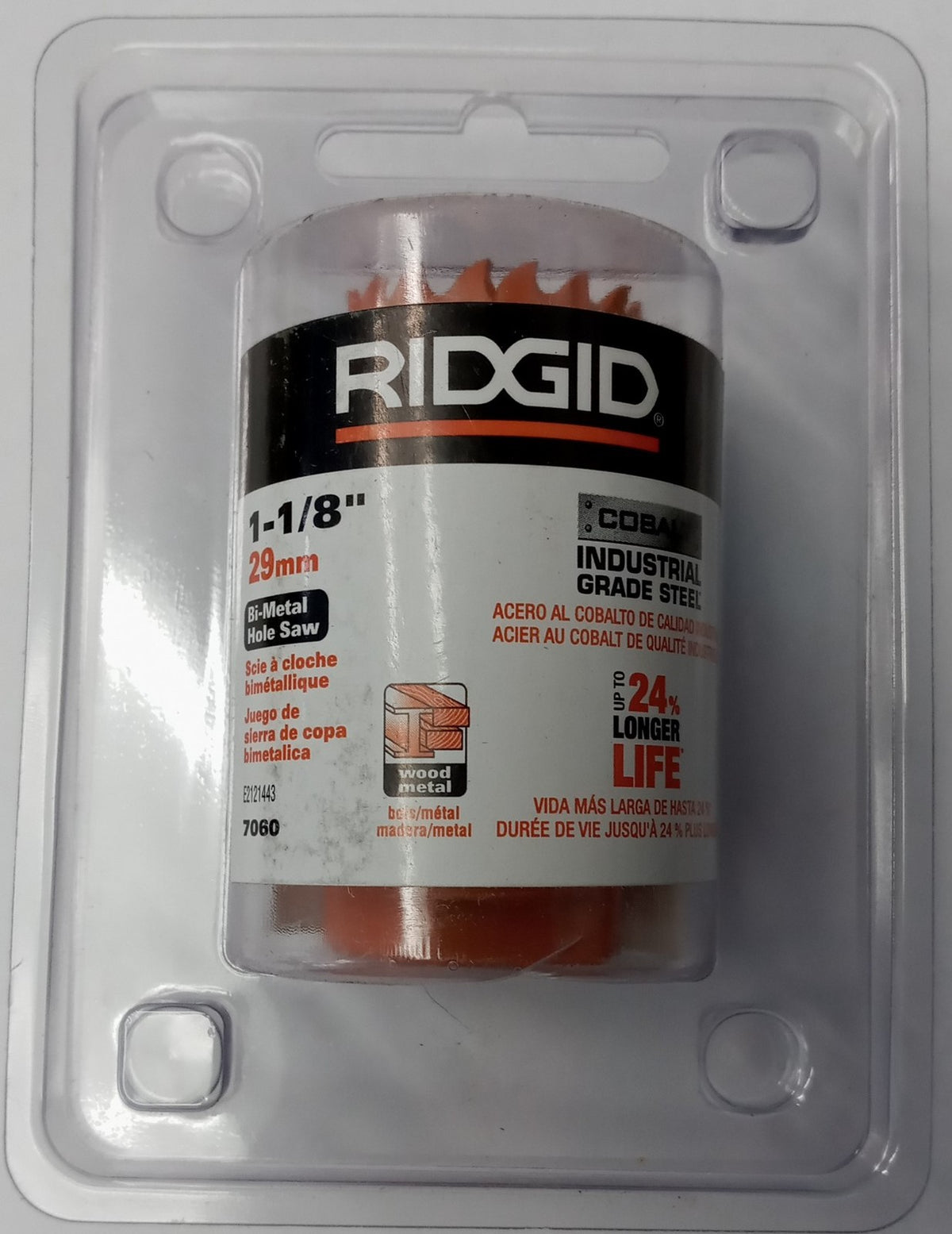 Ridgid Bi-Metal Holesaw 1-1/8" Cobalt Industrial Grade Steel 7060