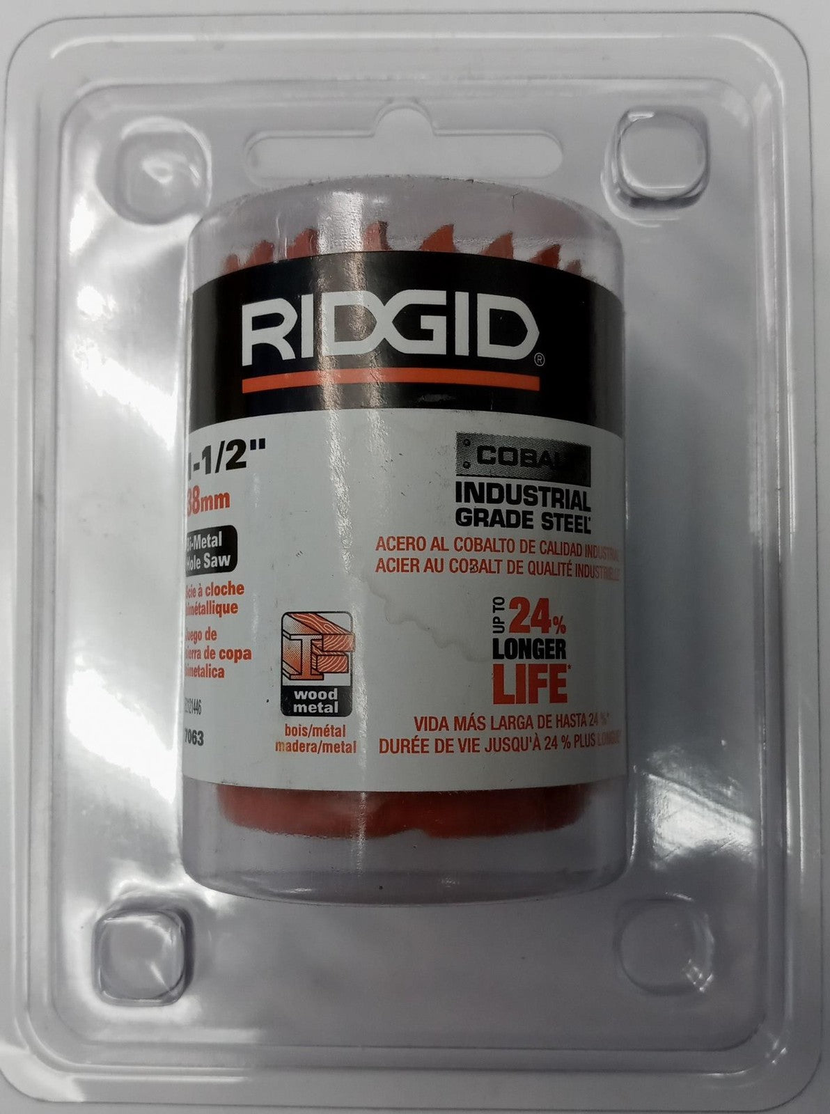 Ridgid Bi-Metal Holesaw 1-1/2" Cobalt Industrial Grade Steel 7063