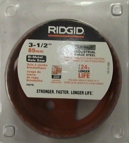 Ridgid 3-1/2" Bi-Metal Holesaw Cobalt Industrial Grade Steel 7075