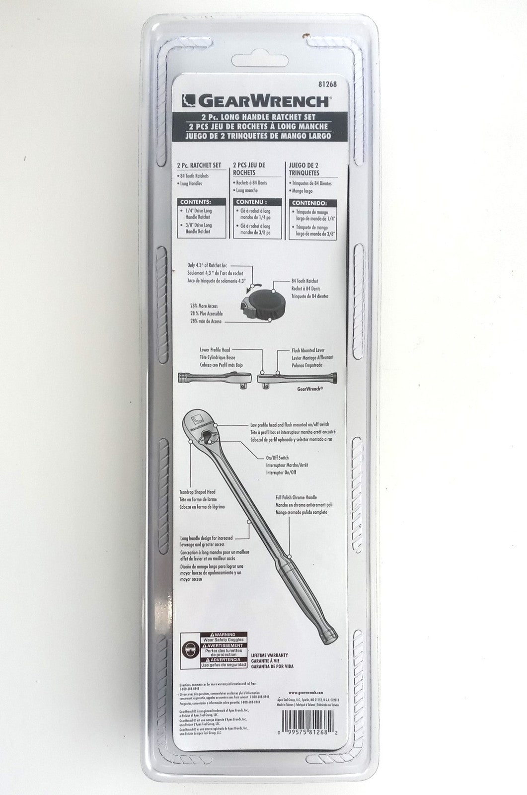 GearWrench 2 Pc. Long Handle Teardrop Ratchet Set - 1/4" & 3/8" Dr. 81268