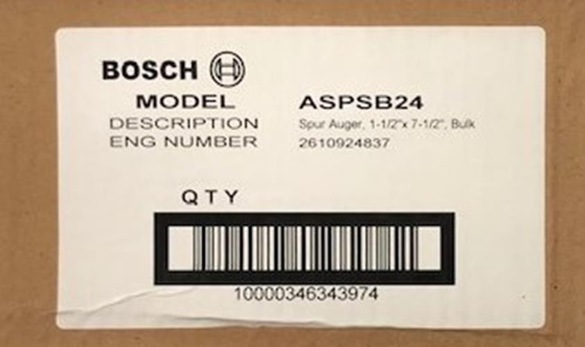 Bosch 1-1/2" x 7-1/2" Spur Auger Bit BULK ASPSB24