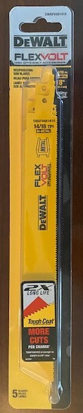 DEWALT DWAFV481418 8" 14/18 Tpi Reciprocating Demo Saw Blade Set 5 Pack USA